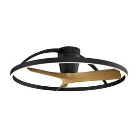 M9044  Nepal II 75cm 32W LED Dimmable Light With Built-In 32W DC Reversible Fan, Black/Wood Finish c/w Remote Control, 4000lm